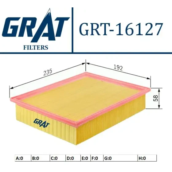 GRAT Hava Filtresi – 16127 / OEM 281133K010 ürün görseli