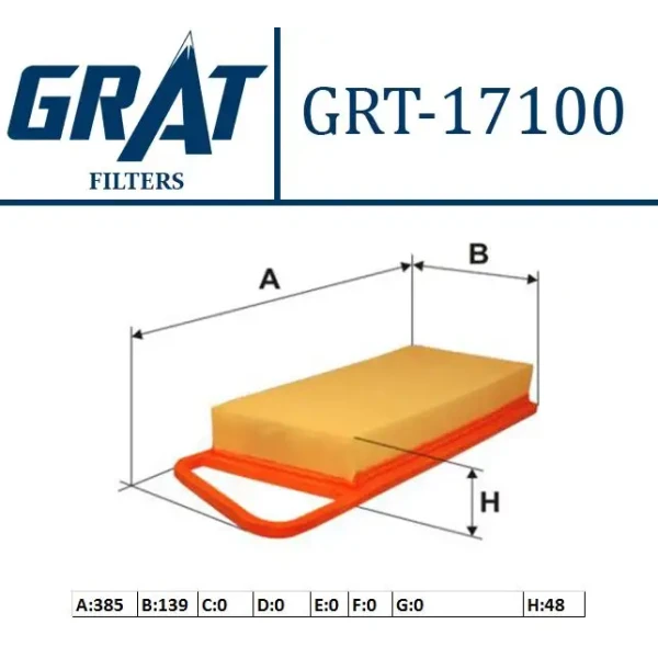 GRAT Hava Filtresi – 17100 / OEM 2S6Q9601A1A