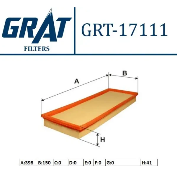 GRAT Hava Filtresi – 17111 / OEM 93BB9601AB