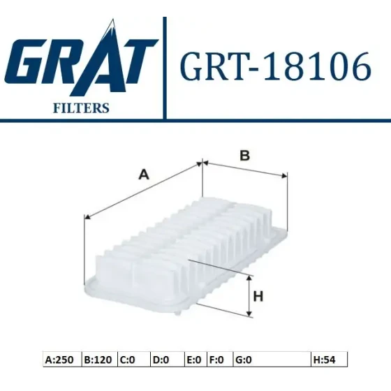 GRAT Hava Filtresi – 18106 / OEM 1780121030 ürün görseli