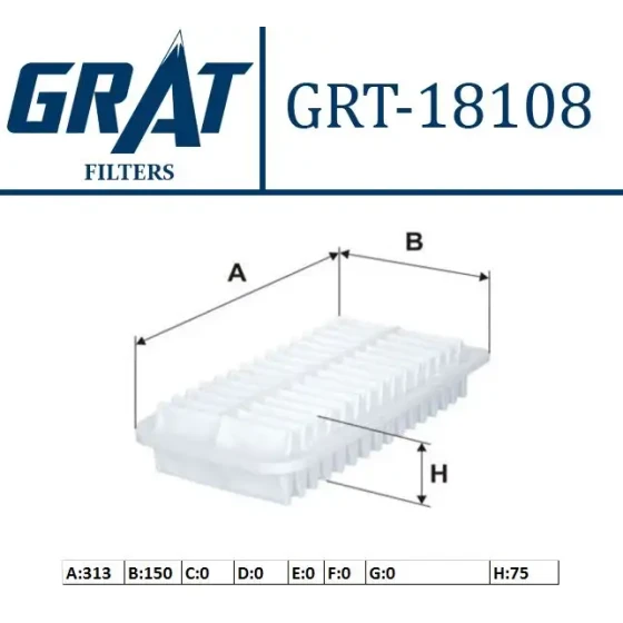 GRAT Hava Filtresi – 18108 / OEM 178010N020 ürün görseli
