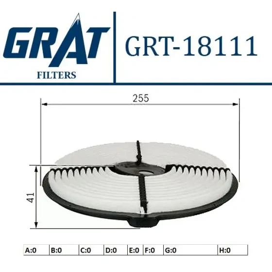GRAT Hava Filtresi – 18111 / OEM 1780115060 ürün görseli
