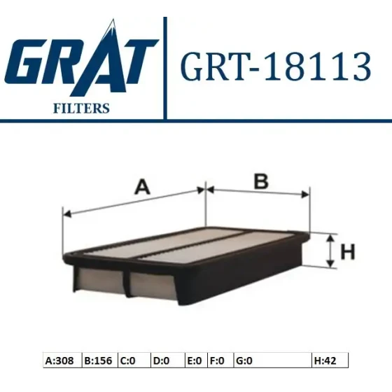 GRAT Hava Filtresi – 18113 / OEM 1780174020 ürün görseli