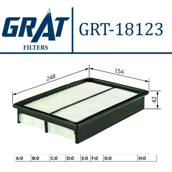 GRAT Hava Filtresi – 18123 / OEM 1780116020 ürün görseli