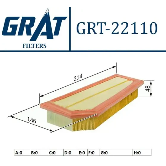 GRAT Hava Filtresi – 22110 / OEM A2710940304 ürün görseli