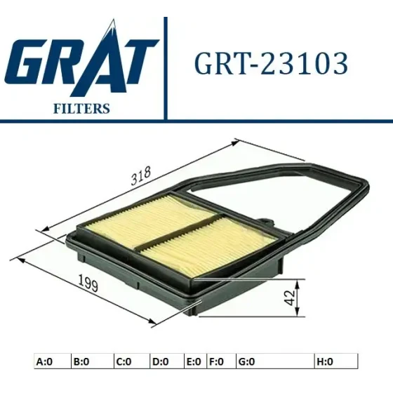 GRAT Hava Filtresi – 23103 / OEM 17220PLD000 ürün görseli