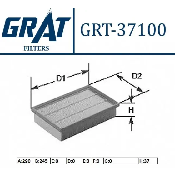 GRAT Hava Filtresi – 37100 / OEM 53007386 ürün görseli