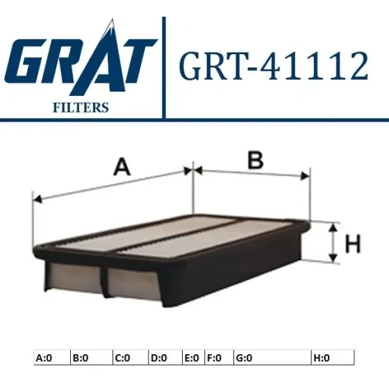 GRAT Hava Filtresi – 41112 / OEM 165464BA1A ürün görseli