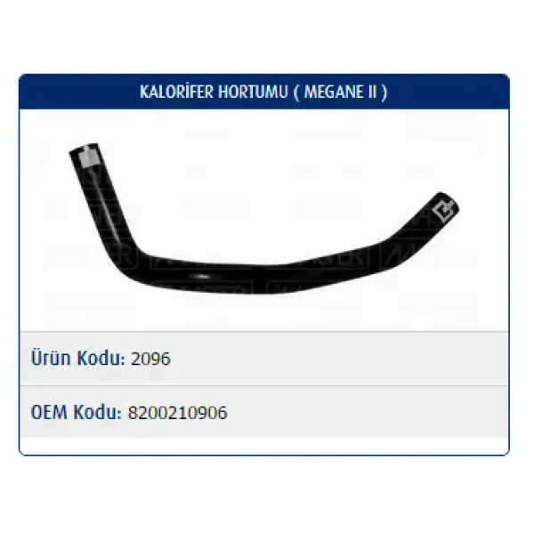 Master Kalorifer Hortumu – M2096 / OEM 8200386453
