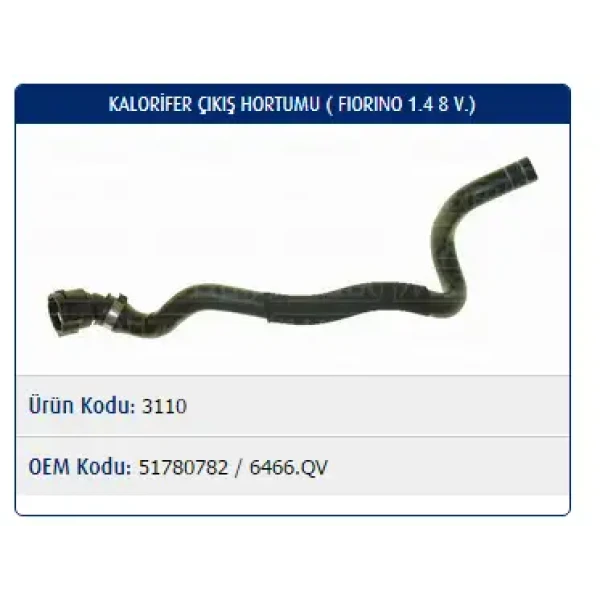 Master Kalorifer Hortumu – M3110 / OEM 51780782