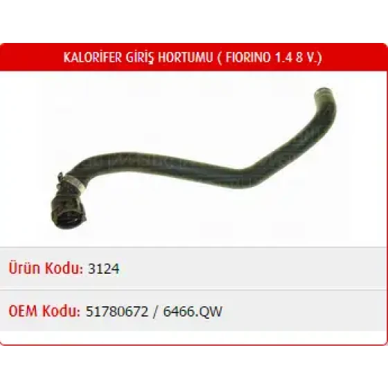 Master Kalorifer Hortumu – M3124 / OEM 6466QW ürün görseli