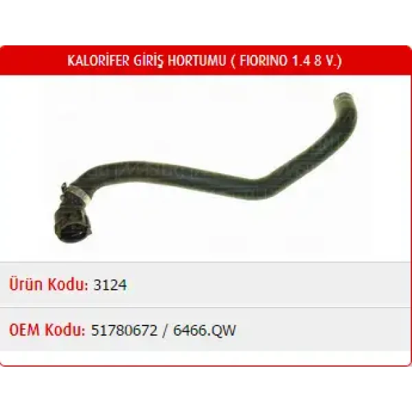 Master Kalorifer Hortumu – M3124 / OEM 6466QW