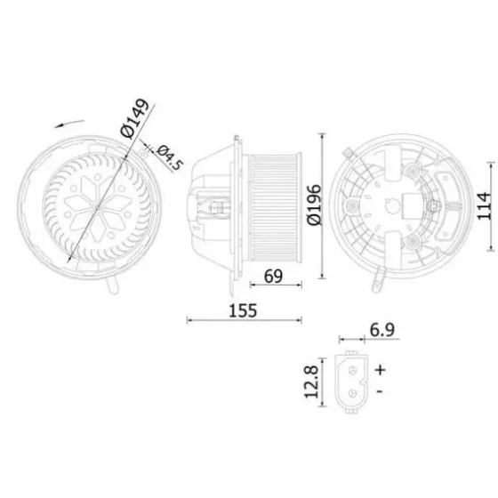 Mahle Kalorifer Motoru – AB219000S / OEM A1698200642 ürün görseli