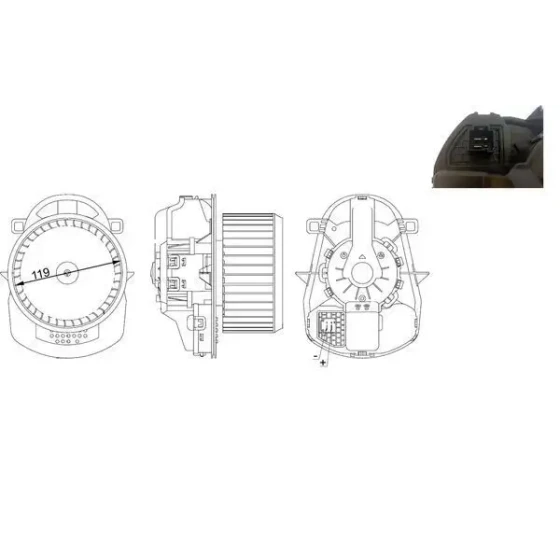 Mahle Kalorifer Motoru – AB258000S / OEM 7P0820021H ürün görseli