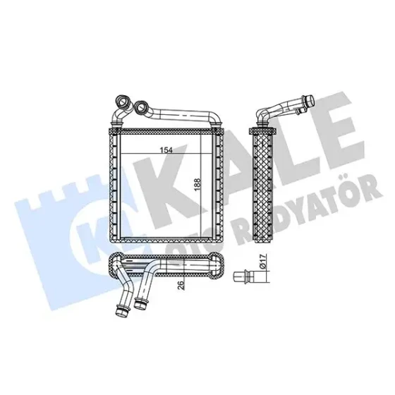 KALE Kalorifer Radyatörü – 346745 / OEM 3C0819031A ürün görseli