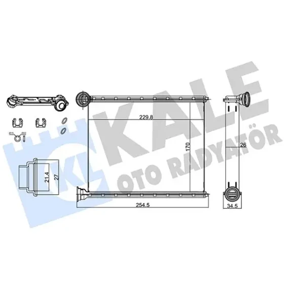 KALE Kalorifer Radyatörü – 347120 / OEM 6448V6 ürün görseli