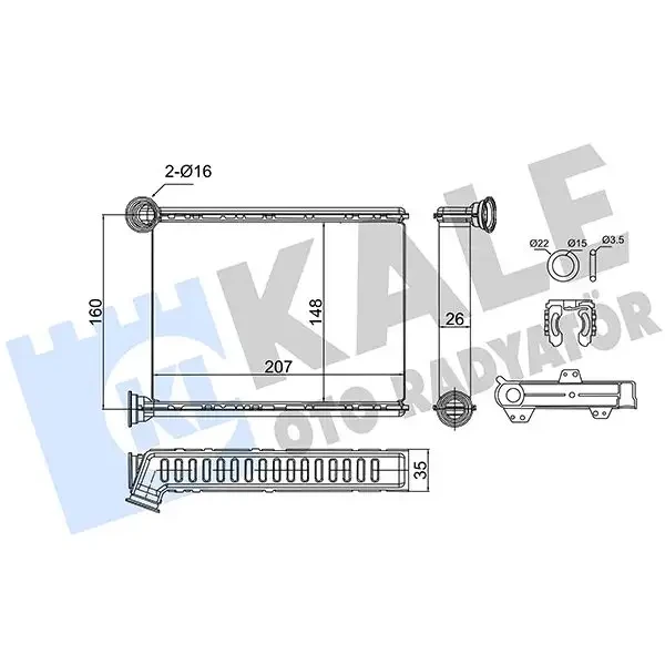 KALE Kalorifer Radyatörü – 352860 / OEM 271154677R