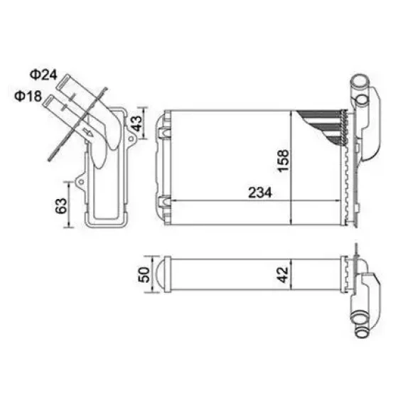 Magneti Marelli Kalorifer Radyatörü – 359000300080 / OEM 7701034551 ürün görseli