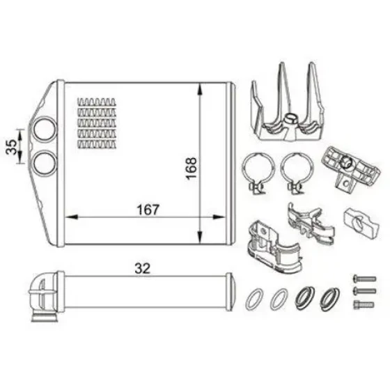Magneti Marelli Kalorifer Radyatörü – 359000300820 / OEM 9196140 ürün görseli