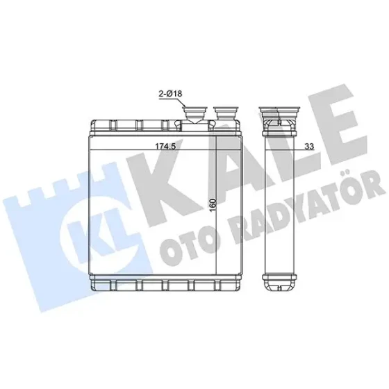 KALE Kalorifer Radyatörü – 370630 / OEM 2Q0819030A ürün görseli
