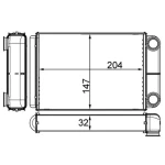 Mahle Kalorifer Radyatörü – AH258000S / OEM 1618297