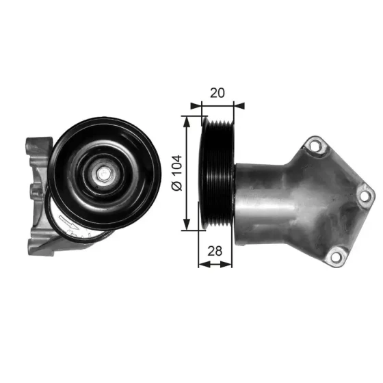 Gates Kayış Gergi Kütüğü – T38202 / OEM 1E0615980 ürün görseli