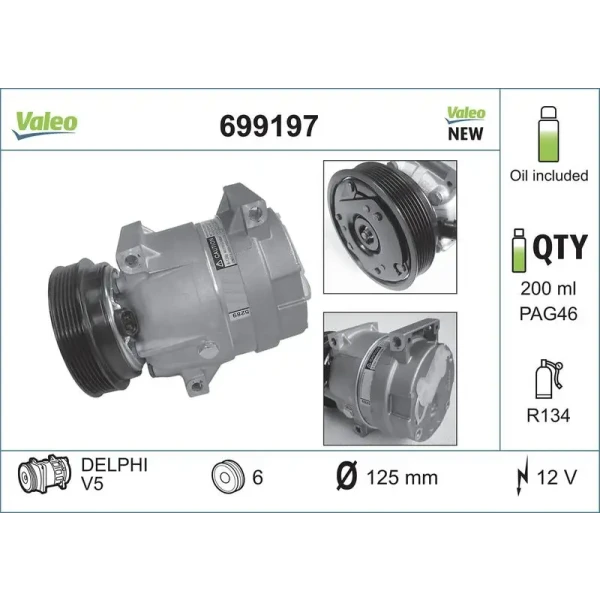 Valeo Klima Kompresörü – 699197 / OEM 7701499859