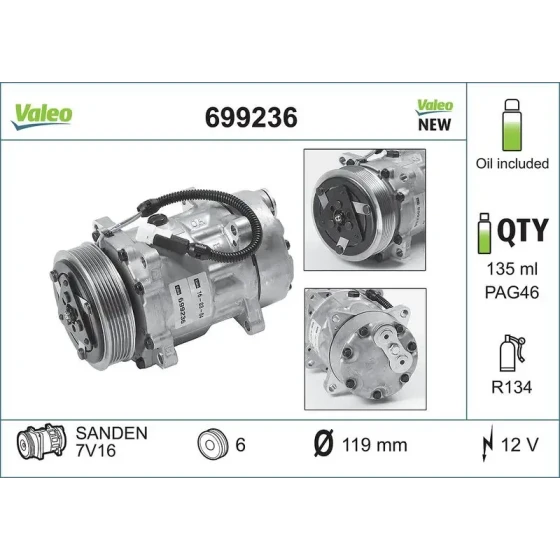 Valeo Klima Kompresörü – 699236 ürün görseli