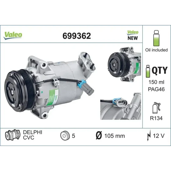 Valeo Klima Kompresörü – 699362 ürün görseli