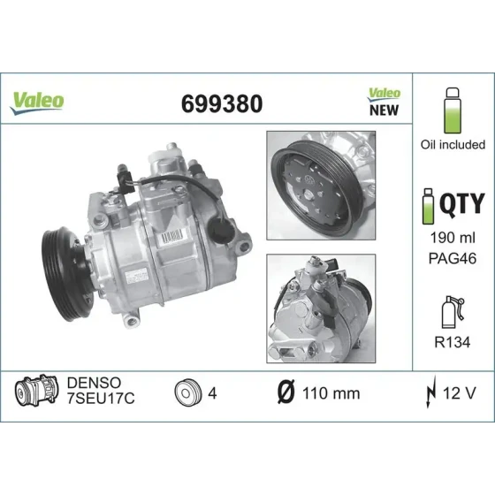 Valeo Klima Kompresörü – 699380 ürün görseli