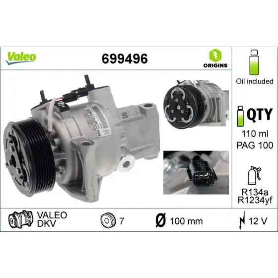 Valeo Klima Kompresörü – 699496 / OEM 926003541R ürün görseli