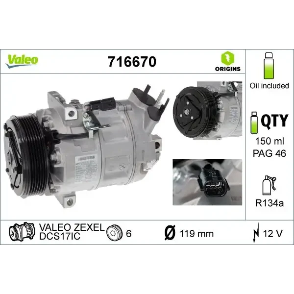 Valeo Klima Kompresörü – 716670 / OEM 92600ET02A