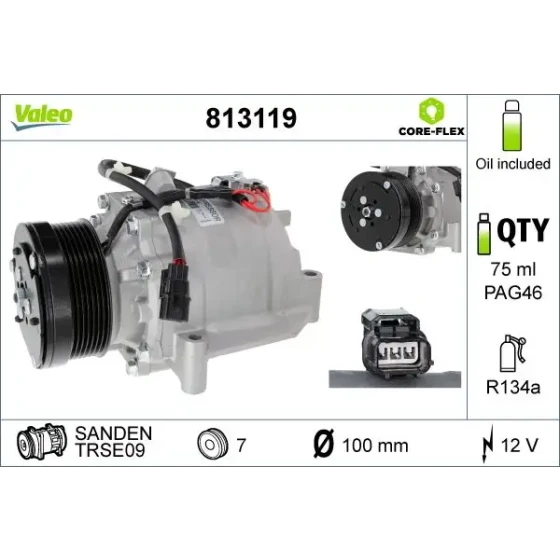 Valeo Klima Kompresörü – 813119 / OEM 38810RZVG02 ürün görseli