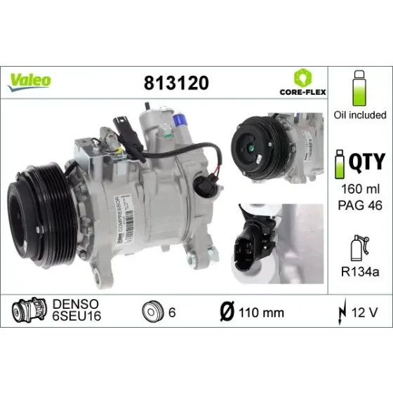 Valeo Klima Kompresörü – 813120 / OEM 64529225703 ürün görseli