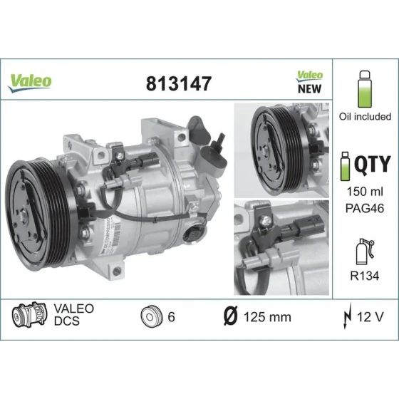 Valeo Klima Kompresörü – 813147 / OEM 8200720417 ürün görseli