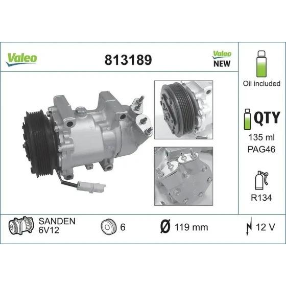 Valeo Klima Kompresörü – 813189 ürün görseli
