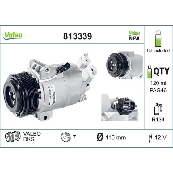 Valeo Klima Kompresörü – 813339 / OEM 92600JY02A ürün görseli