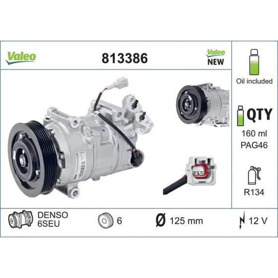 Valeo Klima Kompresörü – 813386 / OEM 8200939386 ürün görseli
