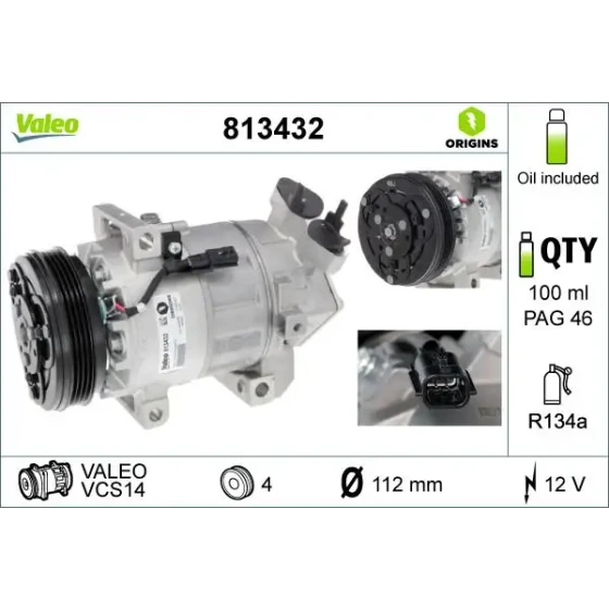 Valeo Klima Kompresörü – 813432 / OEM 926006775R ürün görseli