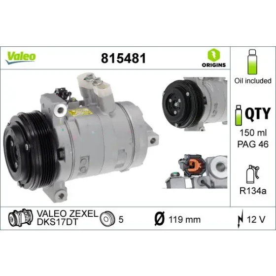 Valeo Klima Kompresörü – 815481 / OEM 926004JA1A ürün görseli