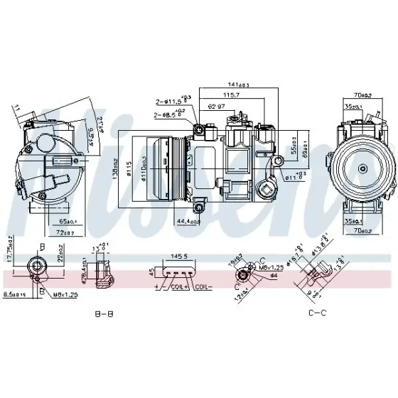 Nissens Klima Kompresörü – 890696 / OEM A0032302911 ürün görseli