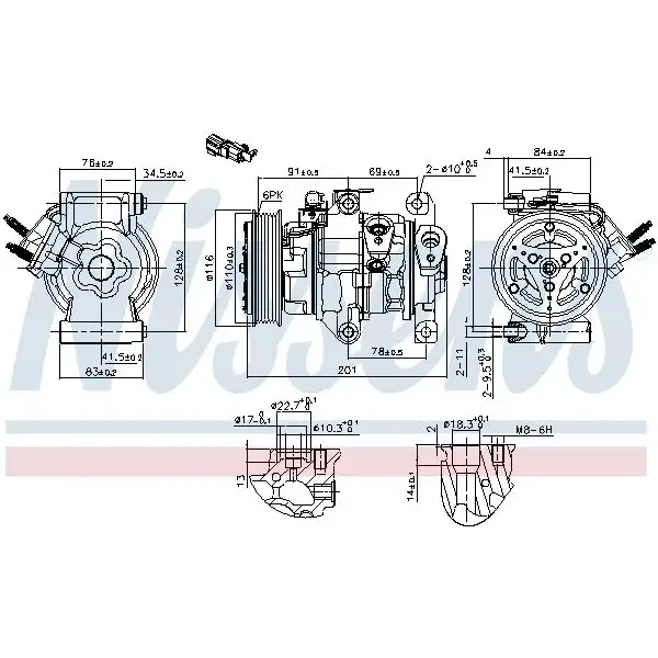 Nissens Klima Kompresörü – 891007 / OEM E3B119D629AA
