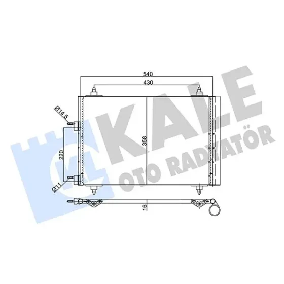 KALE Klima Radyatörü – 343095 / OEM 9638574080 ürün görseli