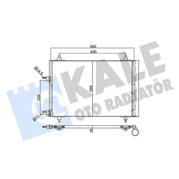 KALE Klima Radyatörü – 343095 / OEM 9638574080