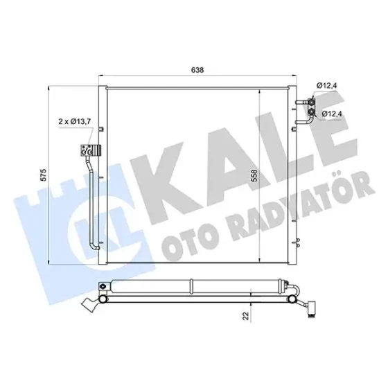 KALE Klima Radyatörü – 361345 / OEM A0995000002 ürün görseli