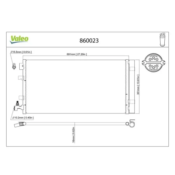 Valeo Klima Radyatörü – 860023 / OEM 921100001R ürün görseli