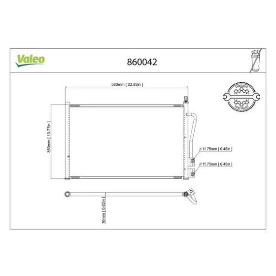 Valeo Klima Radyatörü – 860042 / OEM 2S6H19710AA ürün görseli