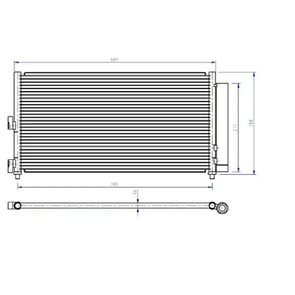 Motortec Klima Radyatörü – TMP0396 / OEM 51732993