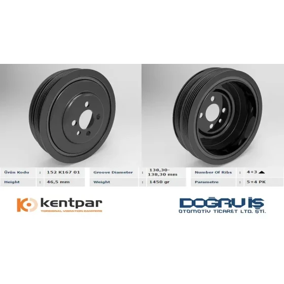 Kentpar Krank Kasnağı – K16701 / OEM 03G105243B ürün görseli