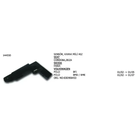 Ünüvar Krank Sensörü – 144550 / OEM 03D906433 ürün görseli